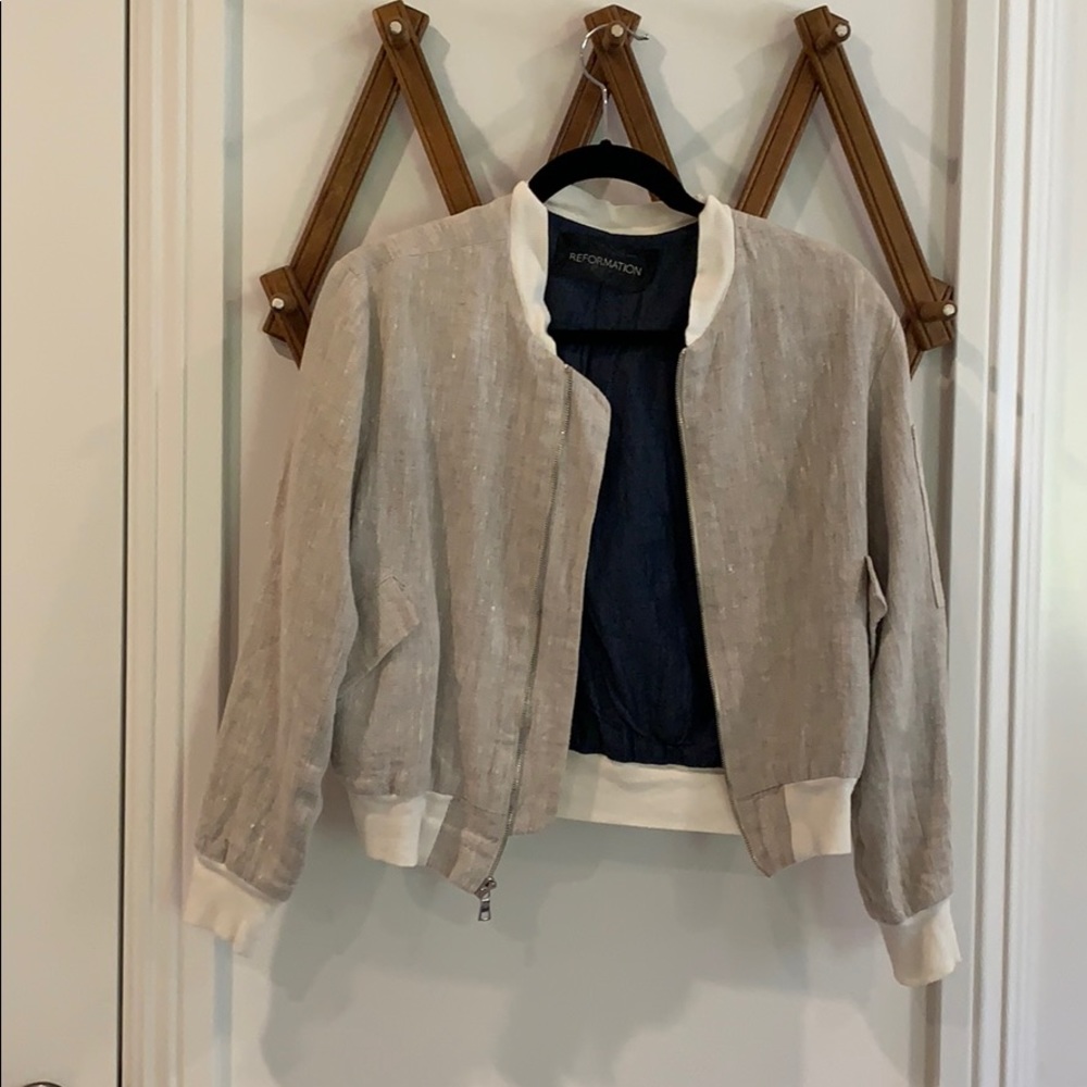 Reformation Bomber Linen Jacket